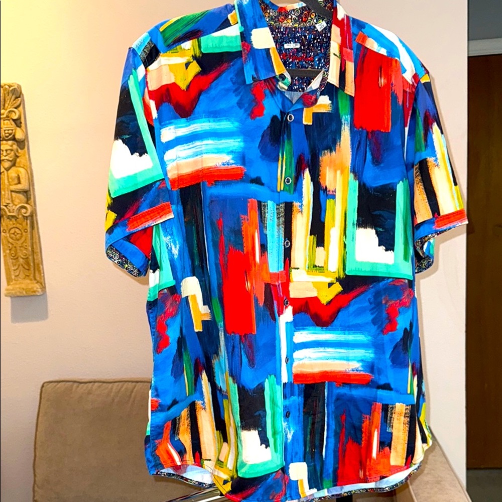 Robert Graham Prism Effect Colorful Short Sleeve 3xl RARE